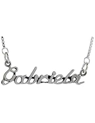 Sterling Silver GABRIELA Name Necklace 3/8 inch, 17 inches long