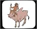 Mouse Pad with body, individuals, individual, cow, humans, bull, person, human, persons, horn, brahma, people, child, riding Image
