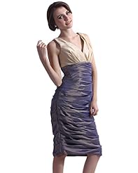 V-neck Natural   Waistline Taffeta Sheath Lace Knee Length Sleeveless Mother-of-the-Bride Dress 
