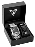 Best Price GUESS Stainless Steel/Black Leather Boxed Watc