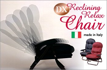 イタリア・メタルファール社　DXリラックスチェア（格納式オットマン付き）／ブラック