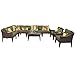 TK Classics 11 Piece Manhattan Outdoor Wicker Patio Furniture Set, Cilantro