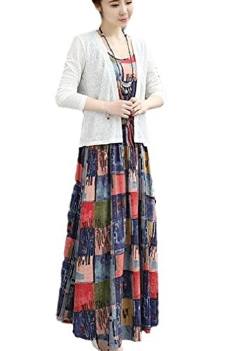 ナナコレクション Nana_Collection 秋 レディース レース カーディガン セット モザイク柄 ロング ワンピース