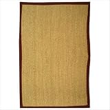 Safavieh NF115D Natural Fibers Collection Natural and Red Seagrass Area Rug, 9-Feet by 12-Feet