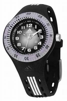 Adidas Kids - ADK1495 - Kids Spin - Montre Enfant - Quartz Analogique - Bracelet en Plastique noir et bandes blanches