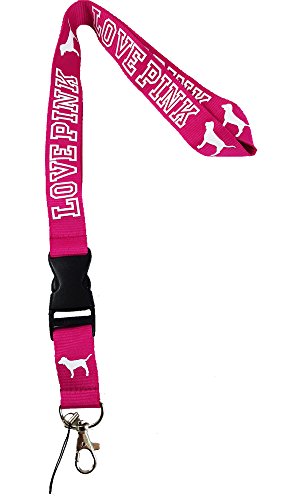 Love Pink Lanyard Pink Keychain Neck Strap Cell Phone ID