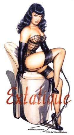 Olivia Deberardinis Sexy Extatique Bettie Page Pinup Car Sticker Decal