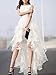 Persun Women's White Floral Print Gauze Panel Multi Layer Sleeveless Hi-lo Dress