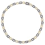 C.Z. Black Clear Diamonds Canary Geometric Silver Necklace