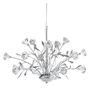Eurofase 14690-013 Rosetta 15-Light Chandelier, Chrome Crystal