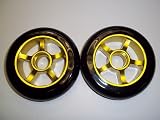 Metal Core Scooter Wheels 100mm BLACK and YELLOW Heavy Duty RAZOR Set with Bearings