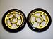 Metal Core Scooter Wheels 100mm BLACK and YELLOW Heavy Duty RAZOR Set with Bearings