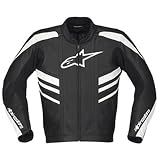 Alpinestars CR Perforated Men's Leather On-Road Racing Motorcycle Jacket - Color: Black, Size: 58