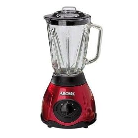 Aroma ABD530RG 500 Watt 4 Set Glass Jar Cast Metal Blender, Red by The Aroma Housewares Company