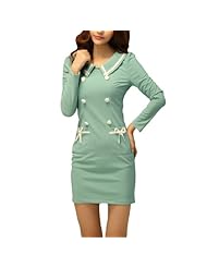  Fitted Long Sleeves Polyester Mini Dress  With a Bow(s)