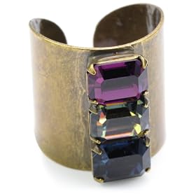 Sorrelli Aurora Sky Multi-Chic Crystal Stacked Gold-Tone Ring