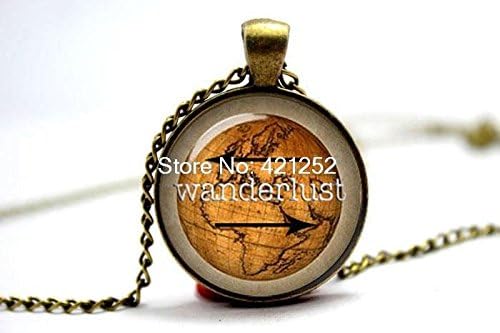 Pretty Lee 2015 Fashion Wanderlust Necklace Inspirational Gift Wanderlust Pendant Wanderlust Necklace Glass Photo Cabochon Necklace Christmas gift