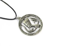 Egyptian Queen Nefertiti Pewter Pendant on Cord Necklace