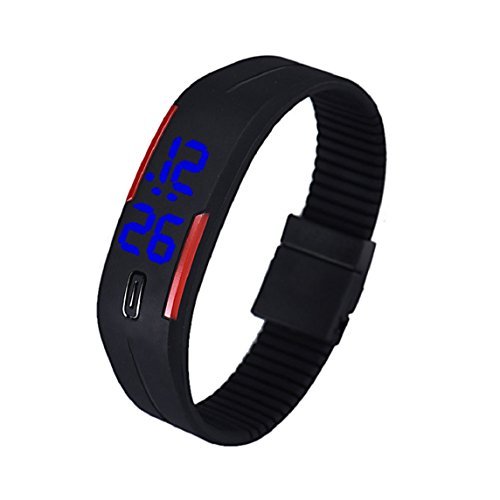 Bessky® Unisex Rubber Blue LED Watch Date Sports Bracelet Digital Wrist Watch