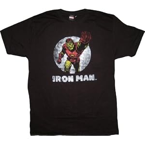 Iron Man Tetsu Punch Black Vintage Distressed T-Shirt Tee