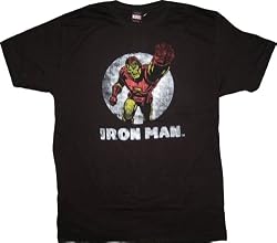 Iron Man Tetsu Punch Black Vintage Distressed T-Shirt Tee