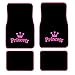 17pc Princess Logo Carpet Floor Mats & Black and Pink Low Back Seat Covers, Rear Bench Cover w/ 2 Headrests, Steering Wheel Cover & Shoulder Pads
