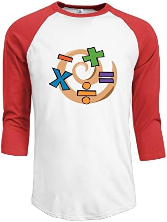 KEHRGTH Men's Add Subtract Multiply And Divide 3/4 Sleeve T-shirt Red