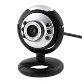HDE Round Webcam with Microphone and LED light for Night Vision