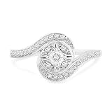 Platinum Plated Sterling Silver Round Diamond Promise Ring (1/4 cttw)