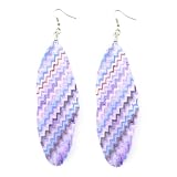 Printed Feather Hook Earrings
