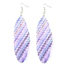 Printed Feather Hook Earrings
