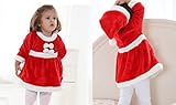 サンタベビー 女の子 ワンピース 可愛い サンタクロース 衣装 サンタ服 キッズ 赤ちゃん 幼児 子供 仮装 コスチューム クリスマスグッズ クリスマス サンタ帽子付 アニメ専線 (120サイズ)