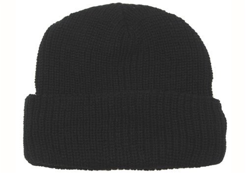 Rollmütze Acryl grob gestrickt schwarz