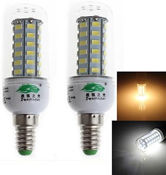 FW Zweihnder QR-E14-48 E14 8W 700lm 3000/6000K 48 x 5730 SMD Cool/Warm White Corn Light (AC 220-240V,2Pcs) , warm white