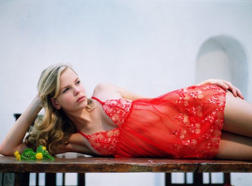 2 PC. Sheer babydoll with cherry blossom embroidery, and matching G-string.