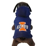NCAA Illinois Illini Polar Fleece Hooded Dog Jacket, XX-Small