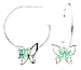 Dew Sterling Silver Blue Enamelled Double Butterfly Hoop Earrings 58099LB004