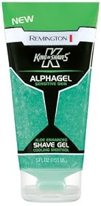Remington King of Shaves Alphagel Sensitive Skin Aloe Enhanced Shave Gel, Cooling Menthol, 5 Oz (Pack of 6)