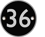 from Numbers & Names by Atlantic Hardware Modern contemporary acrylic black round house number - 1 to 999 available Model Despatched same or next day