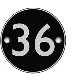 Modern contemporary acrylic black round house number - 1 to 999 available