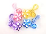 Glass Flower - Baby Girl Toddler Hair Band / Ponytail Holder - Pink, Yellow, Purple Blue