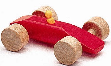 NIC Wooden Toys - Red Wooden Race Car Speedy images