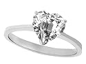 2.00 cttw 14K Gold Genuine White Topaz Heart Shape Solitaire Engagement Ring - 14kt White or Yellow Gold