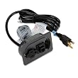 HON Products - HON - One-Outlet Electrical Unit/RJ45 Port, 6ft Cord, 8-1/2 x 2-7/8 x 1-7/8, Charcoal - Sold As 1 Each - Fits into worksurface grommet of Rectangular Table. - Provides one, 15-amp simplex receptacle and RJ45 port. - 6 ft. voice/data cable and 6 ft. power cord.