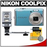 Nikon Coolpix S620 12.2MP Digital Camera with 4x Wide Angle Optical Viiberation Reduction (VR) Zoom (Sky Blue) (Refurbished by Nikon USA)