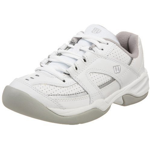 Wilson Little Kid/Big Kid Advantage Court IV Tennis Shoe,White/Silver,3.5 M Big Kid