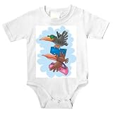 Onesie with birds, pair, migration, flying, luggage