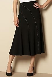 Crepe Stitch Detail Long Skirt