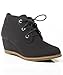 Women's Fashion Lace Up Round Toe Wedge Bootie