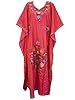 Boho Kaftan Coral Kashmiri Embroidered Kaftans Moroccan Silk Caftan Abaya Dress Xl
